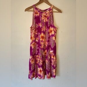 LOFT Floral Dress - Pink and Orange